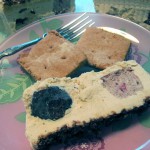 A slice of ice cream cake with homemade graham crackers